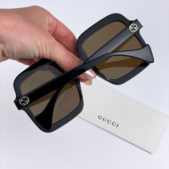 Gucci GG1241S 001 Sunglasses Black Brown Oversized Square Women main image 8